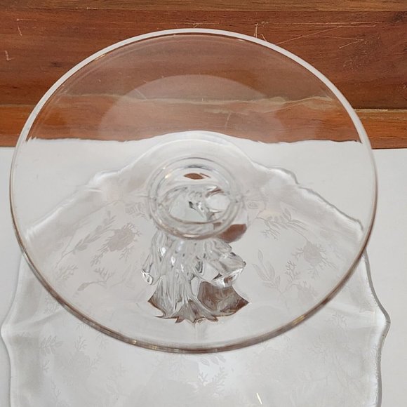Fostoria Baroque Shirley Compote Pedestal Cheese Plate Stand Depression Glass - Picture 11 of 13
